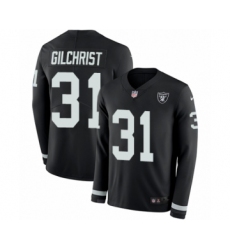 Men's Nike Oakland Raiders #31 Marcus Gilchrist Limited Black Therma Long Sleeve NFL Jersey