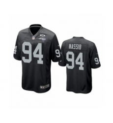 Men's Oakland Raiders #94 Carl Nassib Black 2020 Inaugural Season Game Jersey