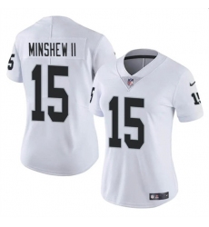 Women's Las Vegas Raiders #15 Gardner Minshew II White Vapor Stitched Jersey