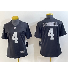 Women's Las Vegas Raiders #4 Aidan O'Connell Black Vapor Untouchable Limited Football Stitched Jersey(Run Small)