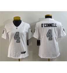 Women's Las Vegas Raiders #4 Aidan O'Connell White Color Rush Limited Football Stitched Jersey(Run Small)