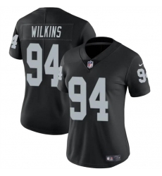 Women's Las Vegas Raiders #94 Christian Wilkins Black Vapor Football Stitched Jersey