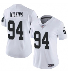 Women's Las Vegas Raiders #94 Christian Wilkins White Vapor Football Stitched Jersey