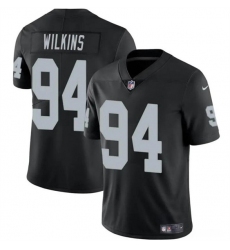 Youth Las Vegas Raiders #94 Christian Wilkins Black Football Stitched Jersey