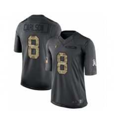 Men's Oakland Raiders #8 Daniel Carlson Limited Black 2016 Salute to Service Football Jersey
