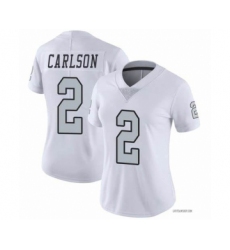 Women's Nike Las Vegas Raiders #2 Daniel Carlson White Color Rush Limited Stitched Jersey