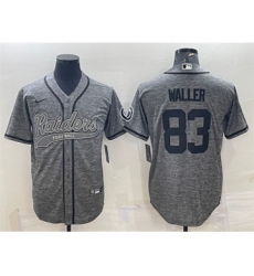 Men's Las Vegas Raiders #83 Darren Waller Gray With Patch Cool Base Stitched Baseball Jersey