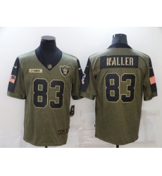 Men's Oakland Raiders #83 Darren Waller Nike Olive 2021 Salute To Service Limited Player Jersey