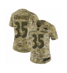 Women's Baltimore Ravens #35 Gus Edwards Limited Camo 2018 Salute to Service Football Jersey