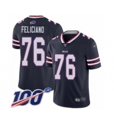 Youth Buffalo Bills #76 Jon Feliciano Limited Navy Blue Inverted Legend 100th Season Football Jersey