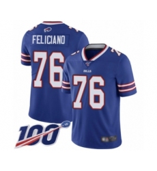 Youth Buffalo Bills #76 Jon Feliciano Royal Blue Team Color Vapor Untouchable Limited Player 100th Season Football Jersey