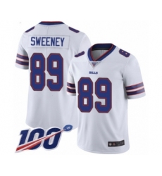 Youth Buffalo Bills #89 Tommy Sweeney White Vapor Untouchable Limited Player 100th Season Football Jersey