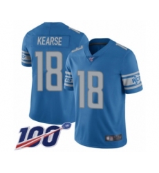 Youth Detroit Lions #18 Jermaine Kearse Blue Team Color Vapor Untouchable Limited Player 100th Season Football Jersey