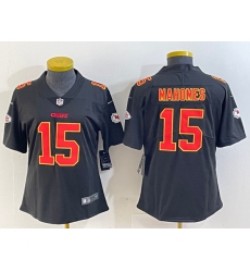 Women's Kansas City Chiefs #15 Patrick Mahomes Black Vapor Untouchable Limited Football Stitched Jersey(Run Small)