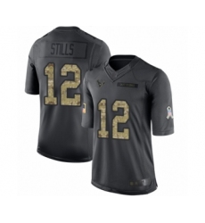 Men's Houston Texans #12 Kenny Stills Limited Black 2016 Salute to Service Football Jersey