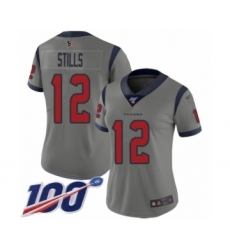 Women's Houston Texans #12 Kenny Stills Limited Gray Inverted Legend 100th Season Football Jersey