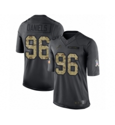 Youth Detroit Lions #96 Mike Daniels Limited Black 2016 Salute to Service Football Jersey