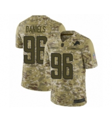 Youth Detroit Lions #96 Mike Daniels Limited Camo 2018 Salute to Service Football Jersey