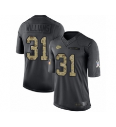Youth Kansas City Chiefs #31 Darrel Williams Limited Black 2016 Salute to Service Football Jersey