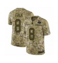 Men's New York Jets #8 Luke Falk Limited Camo 2018 Salute to Service Football Jersey