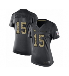 Women's Arizona Cardinals #15 Michael Crabtree Limited Black 2016 Salute to Service Football Jersey