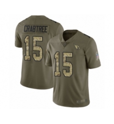 Youth Arizona Cardinals #15 Michael Crabtree Limited Olive Camo 2017 Salute to Service Football Jersey