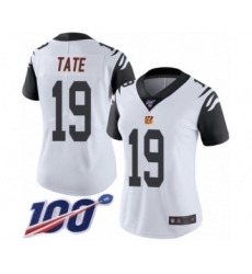 Women's Cincinnati Bengals #19 Auden Tate Limited White Rush Vapor Untouchable 100th Season Football Jersey