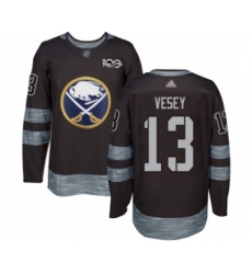 Men's Buffalo Sabres #13 Jimmy Vesey Authentic Black 1917-2017 100th Anniversary Hockey Jersey