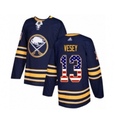Youth Buffalo Sabres #13 Jimmy Vesey Authentic Navy Blue USA Flag Fashion Hockey Jersey