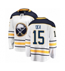 Youth Buffalo Sabres #15 Jean-Sebastien Dea Fanatics Branded White Away Breakaway Hockey Jersey