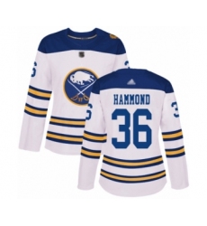 Women's Buffalo Sabres #36 Andrew Hammond Authentic White 2018 Winter Classic Hockey Jersey
