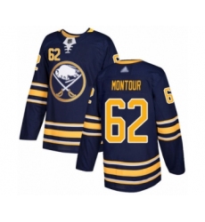 Men's Buffalo Sabres #62 Brandon Montour Authentic Navy Blue Home Hockey Jersey