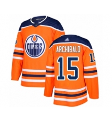 Men's Edmonton Oilers #15 Josh Archibald Authentic Orange Home Hockey Jersey