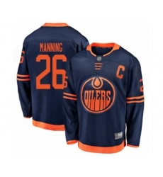 Men's Edmonton Oilers #26 Brandon Manning Authentic Navy Blue Alternate Fanatics Branded Breakaway Hockey Jersey