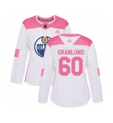 Women's Edmonton Oilers #60 Markus Granlund Authentic White Pink Fashion Hockey Jersey