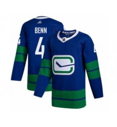 Youth Vancouver Canucks #4 Jordie Benn Authentic Royal Blue Alternate Hockey Jersey