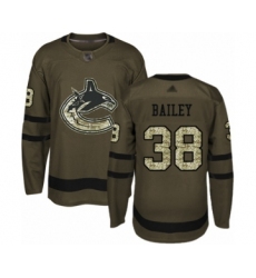 Youth Vancouver Canucks #38 Justin Bailey Authentic Green Salute to Service Hockey Jersey