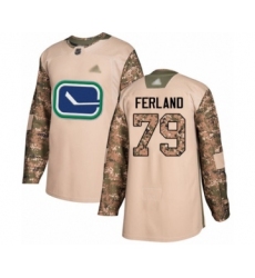 Men's Vancouver Canucks #79 Michael Ferland Authentic Camo Veterans Day Practice Hockey Jersey