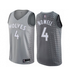 Youth Minnesota Timberwolves #4 Jaylen Nowell Swingman Gray Basketball Jersey - City Edition