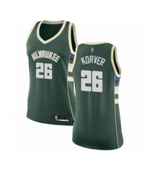 Women's Milwaukee Bucks #26 Kyle Korver Swingman Green Basketball Jersey - Icon Edition