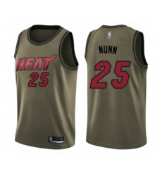 Youth Miami Heat #25 Kendrick Nunn Swingman Green Salute to Service Basketball Jersey