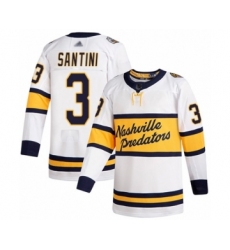 Men's Nashville Predators #3 Steven Santini Authentic White 2020 Winter Classic Hockey Jersey