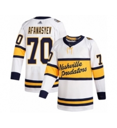 Men's Nashville Predators #70 Egor Afanasyev Authentic White 2020 Winter Classic Hockey Jersey