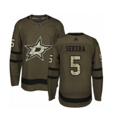 Men's Dallas Stars #5 Andrej Sekera Authentic Green Salute to Service Hockey Jersey