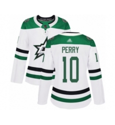 Women's Dallas Stars #10 Corey Perry Authentic White Away Hockey Jersey