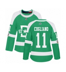 Women's Dallas Stars #11 Andrew Cogliano Authentic Green 2020 Winter Classic Hockey Jersey