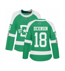 Women's Dallas Stars #18 Jason Dickinson Authentic Green 2020 Winter Classic Hockey Jersey