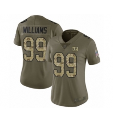 Women's New York Giants #99 Leonard Williams Limited Olive Camo 2017 Salute to Service Football Jersey
