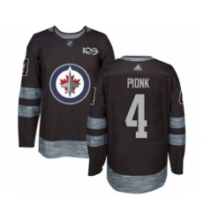 Men's Winnipeg Jets #4 Neal Pionk Authentic Black 1917-2017 100th Anniversary Hockey Jersey