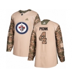 Youth Winnipeg Jets #4 Neal Pionk Authentic Camo Veterans Day Practice Hockey Jersey